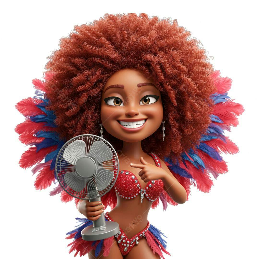 Banner Carnaval personagem feminina PNG com fundo transparente