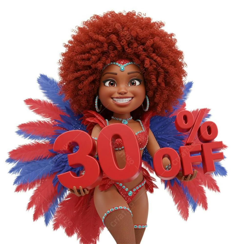 Carnaval 30%Off Dançarina 3D