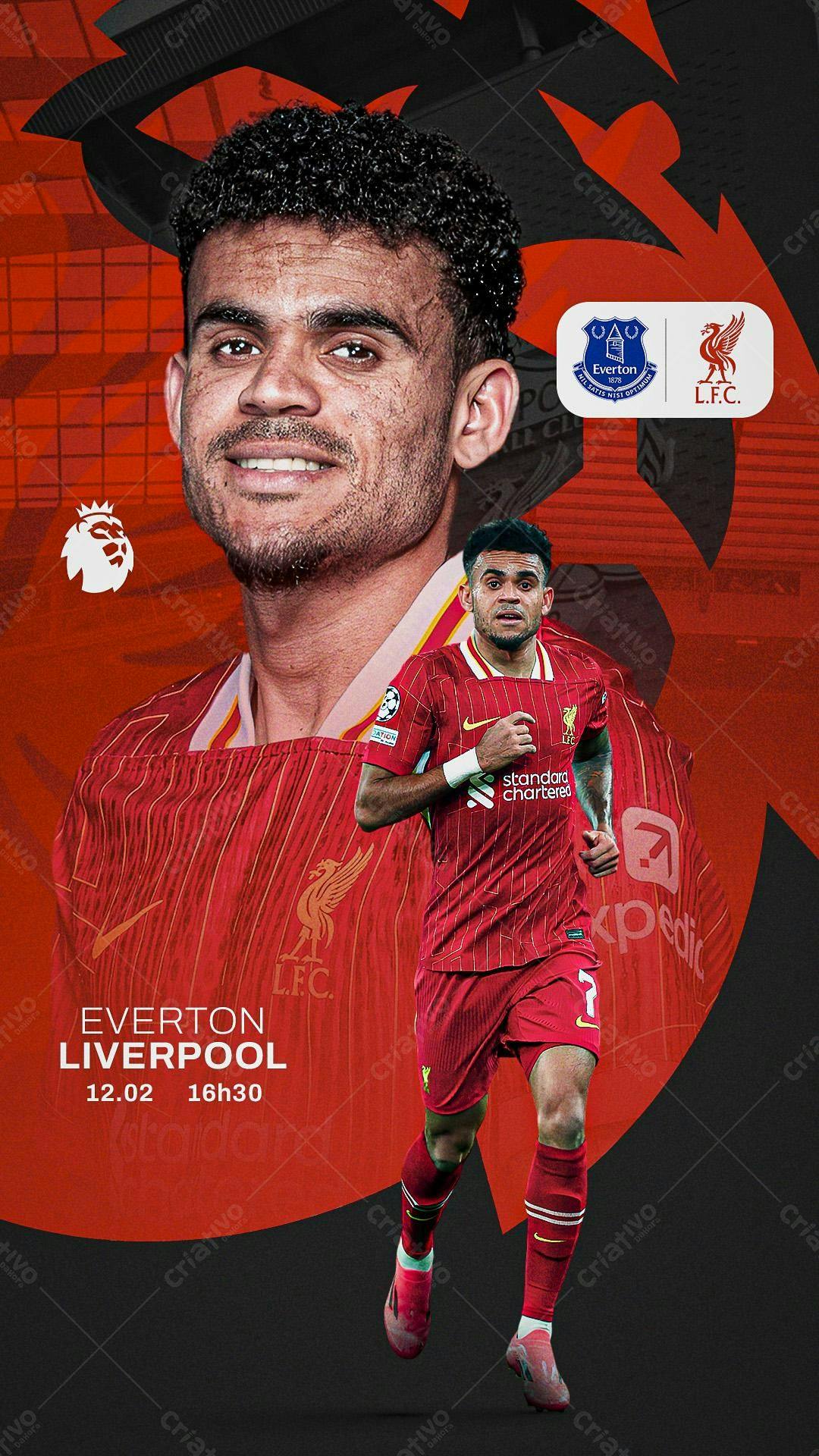 Poster Everton x Liverpool PSD Editável
