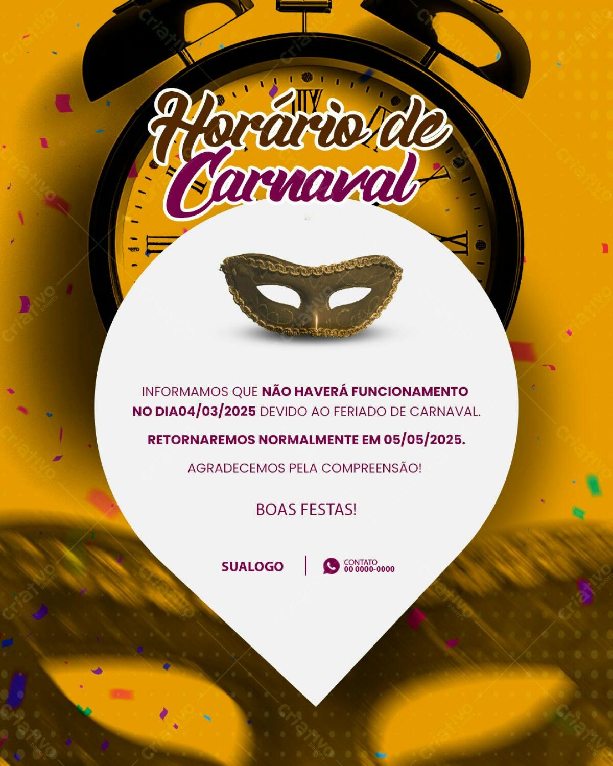 Flyer Carnaval 04/03/2025 PSD Editável