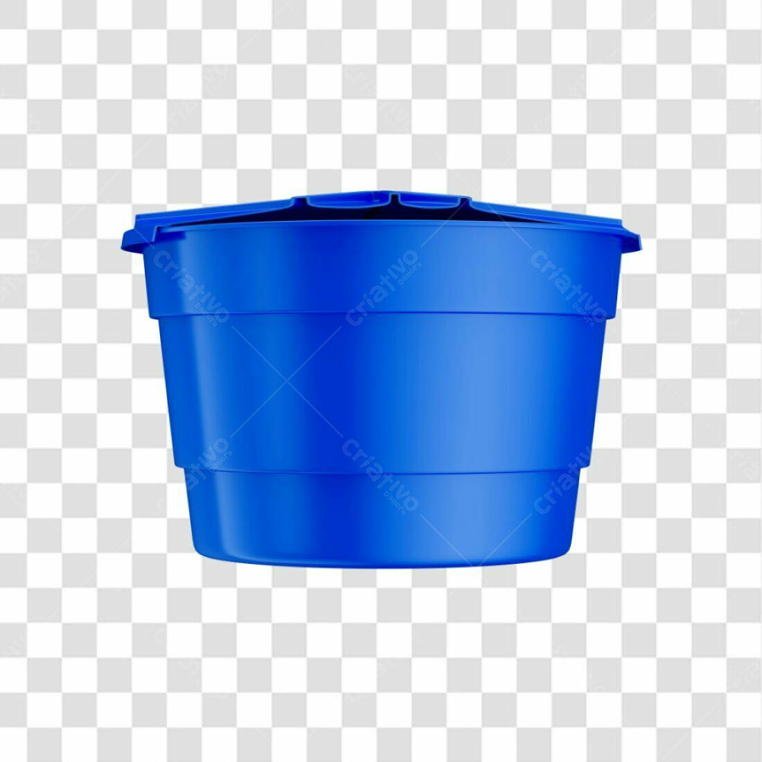 Mockup Balde Azul PNG com fundo transparente