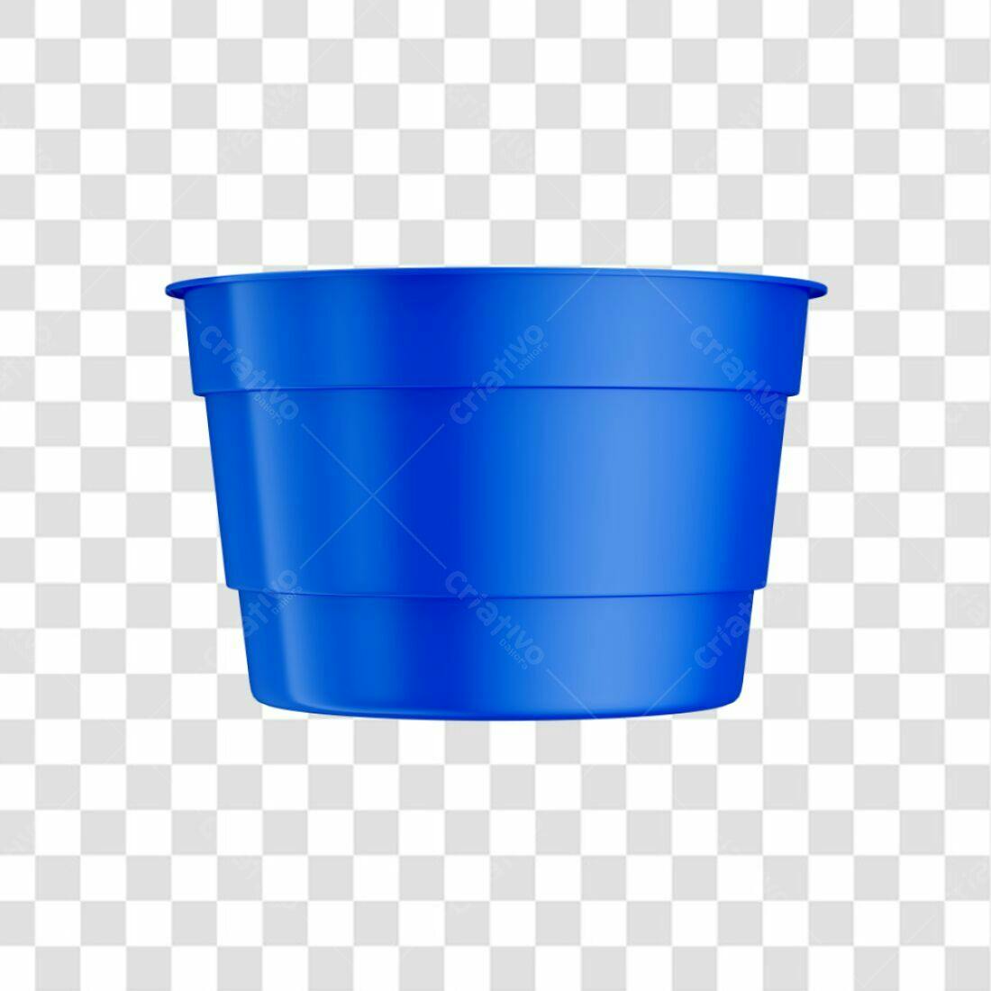 Mockup Balde Azul PNG com fundo transparente