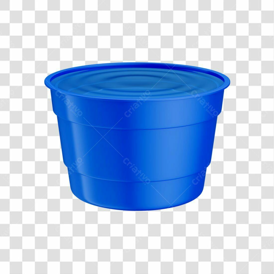 Mockup Balde Agua Azul PNG com fundo transparente