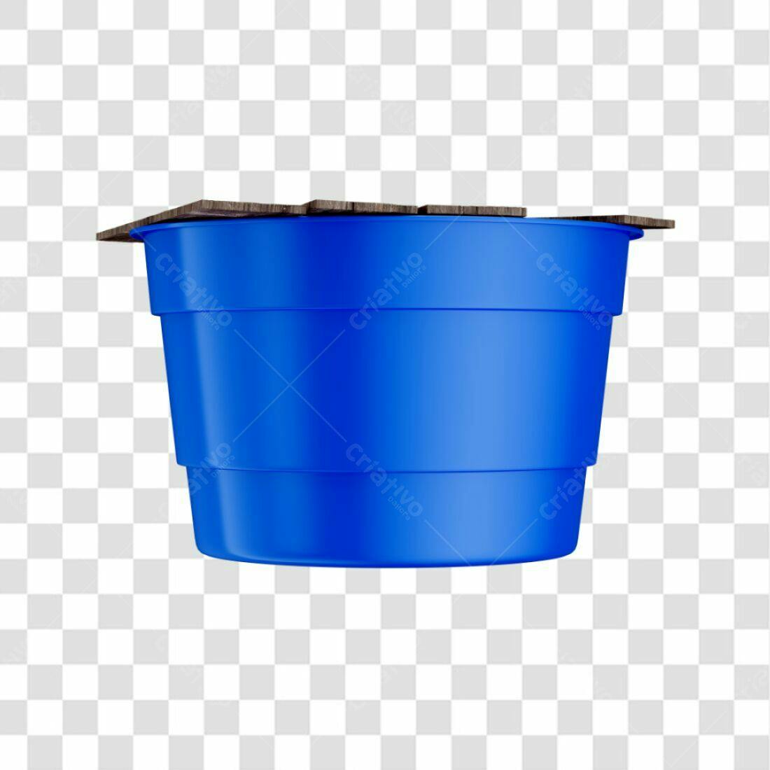 Mockup Balde Azul PNG com fundo transparente