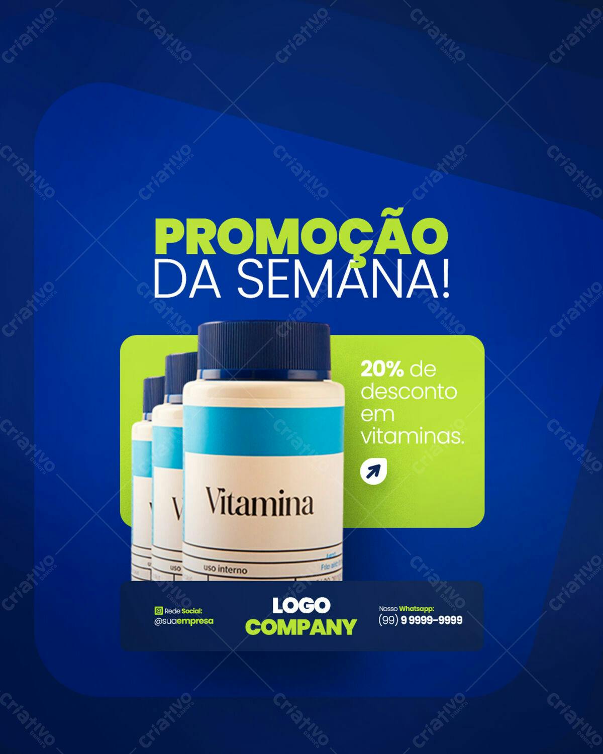 Flyer de Promoção de Vitaminas PSD Editável