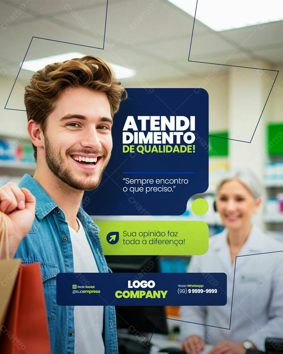Flyer Atendimento de Qualidade PSD Editável