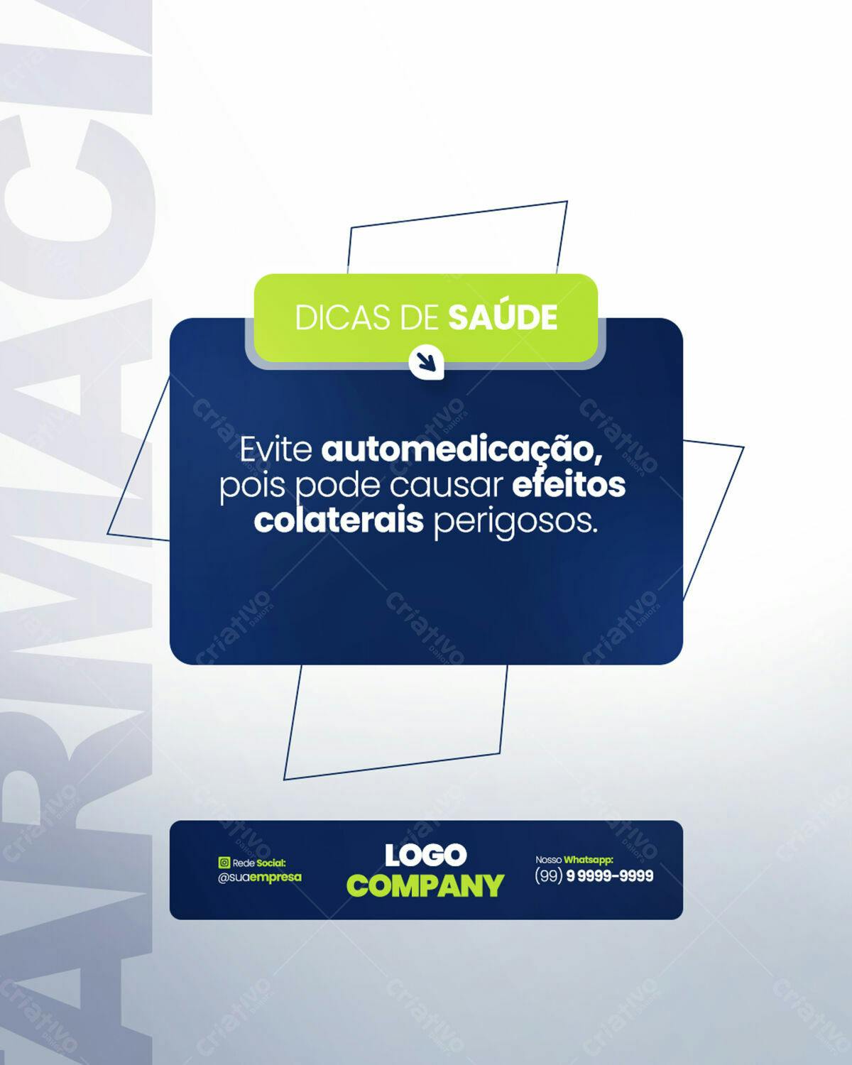Post para Redes Sociais Dicas de Saúde PSD Editável