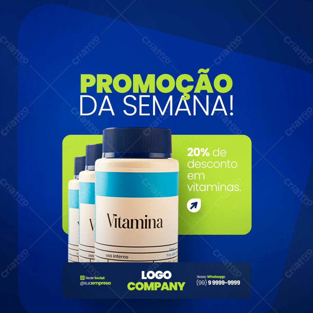 Post para Promoção de Vitaminas PSD Editável