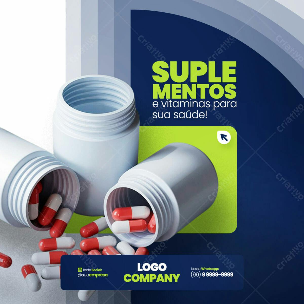 Post para Suplementos e Vitaminas PSD Editável
