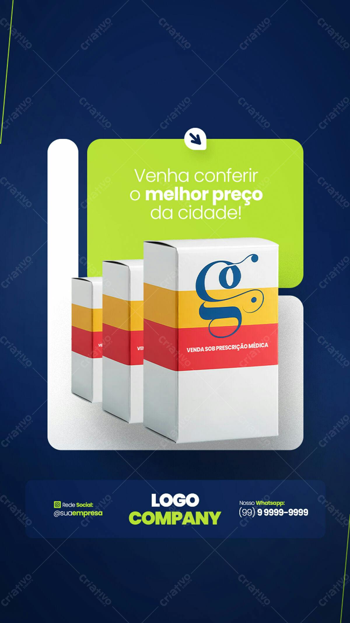 Modelo de Embalagem para Medicamentos PSD Editável