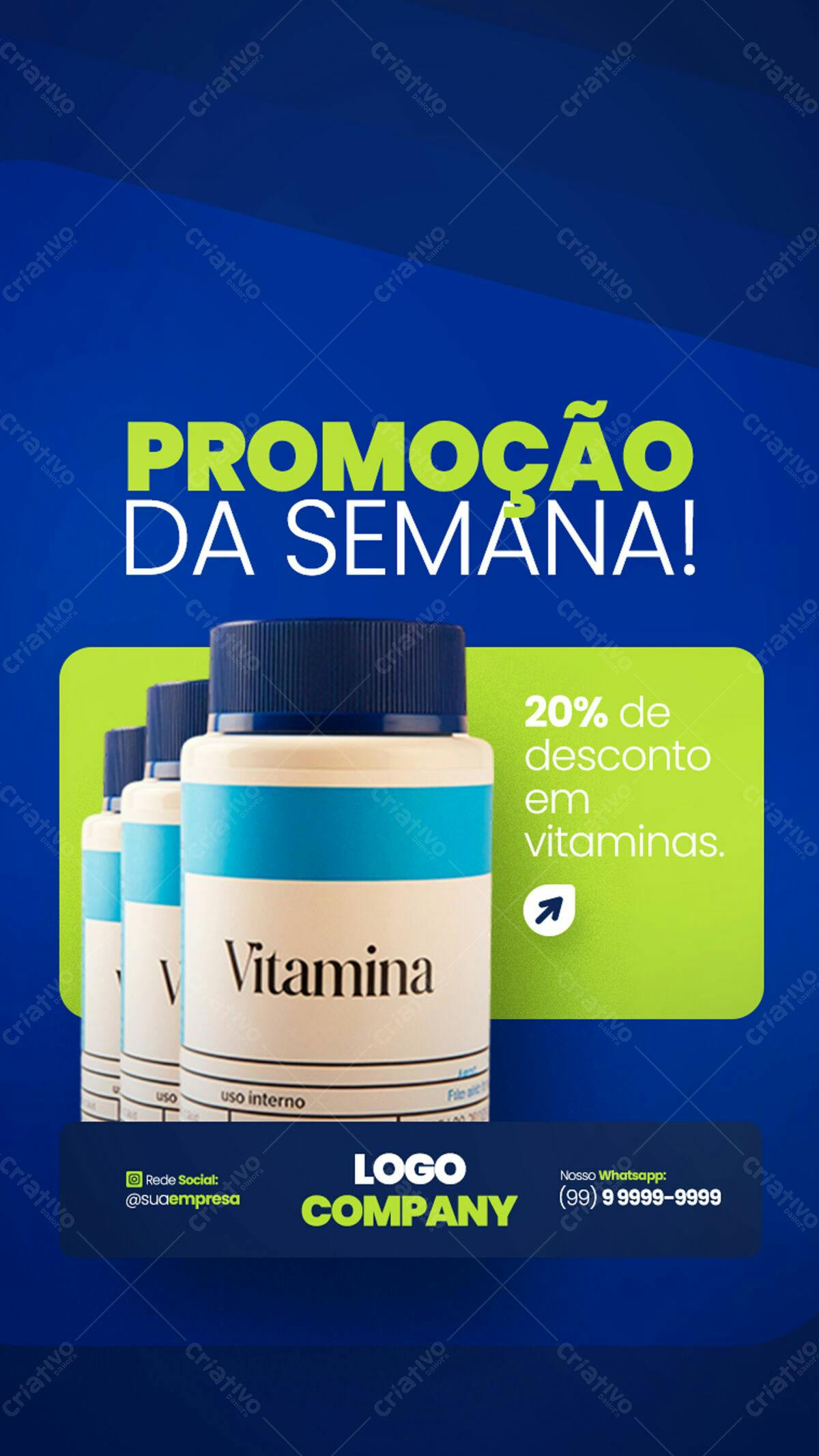 Flyer Promoção de Vitaminas PSD Editável