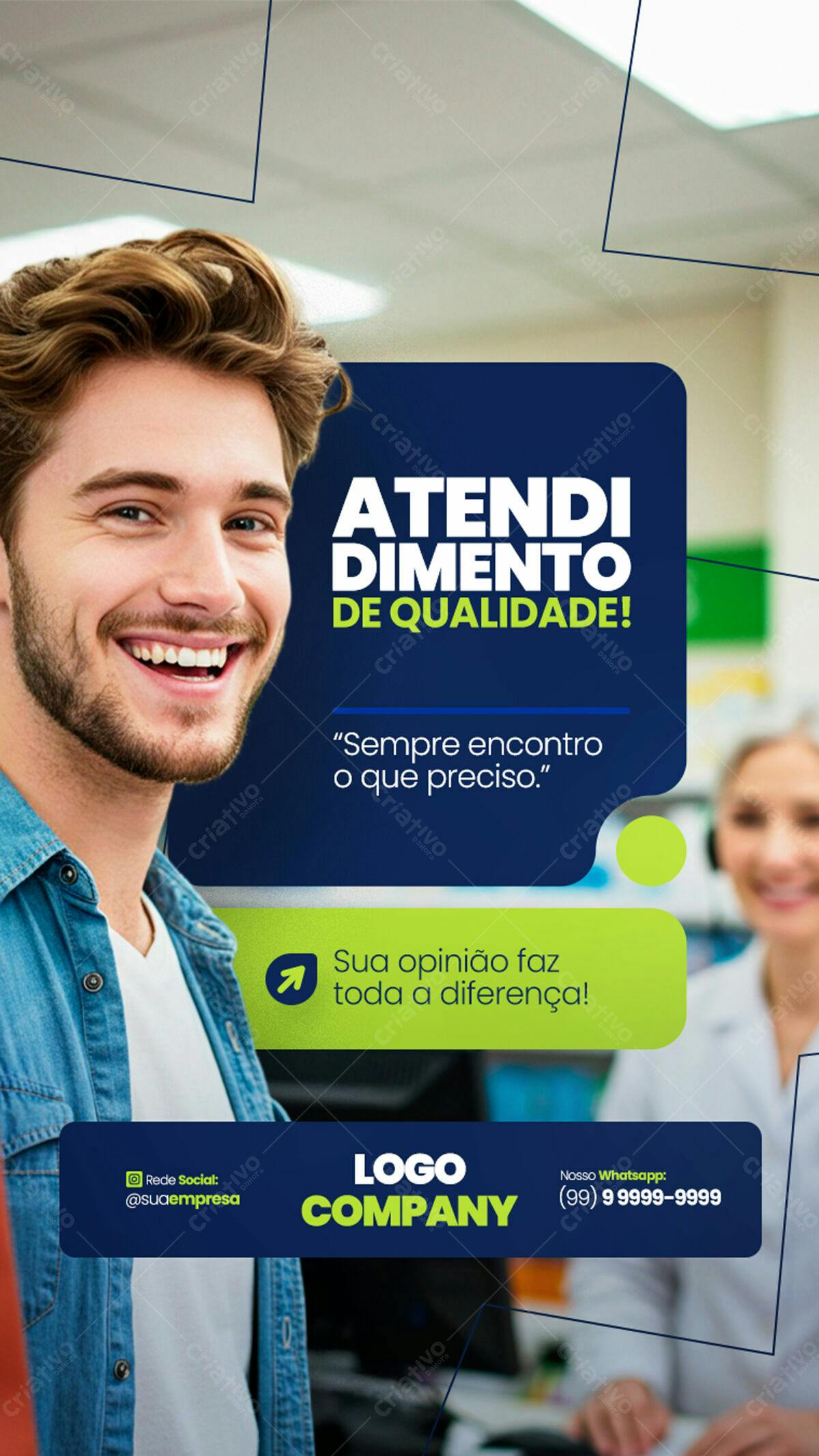 Flyer Atendimento de Qualidade PSD Editável