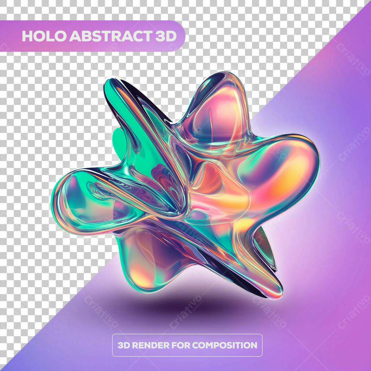 PSD Abstrato Holográfico 3D para Design Moderno