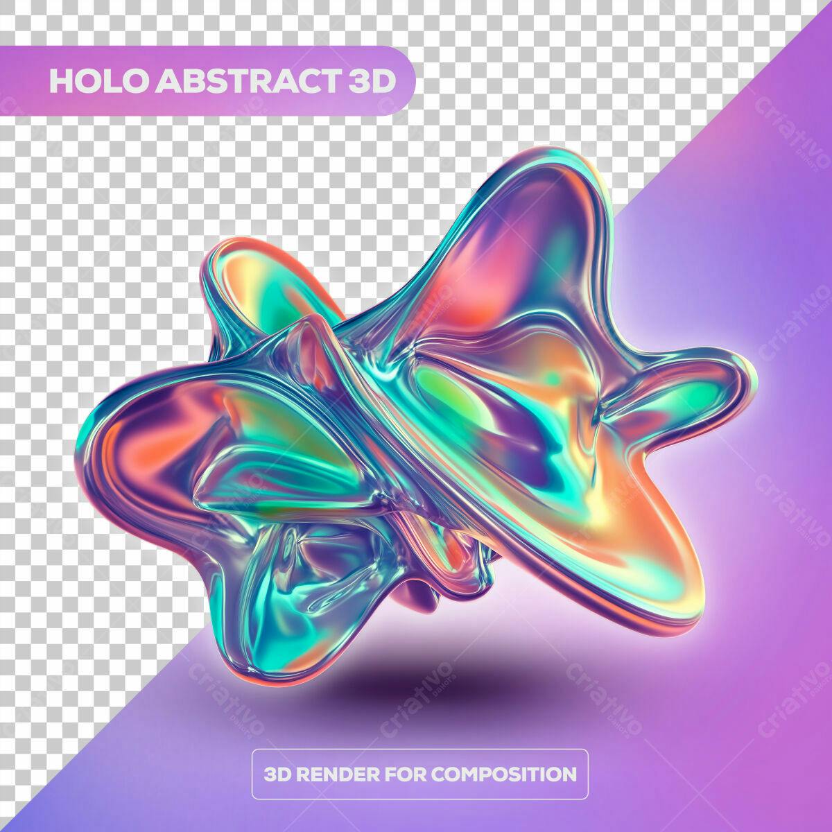 Composição Abstrata Holográfica PSD Editável