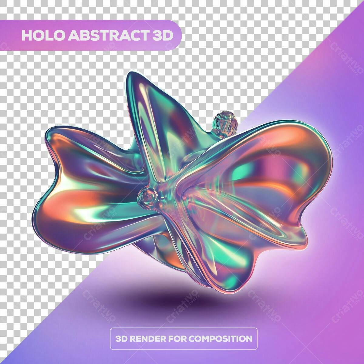 PSD Abstrato Holográfico 3D para Design Moderno