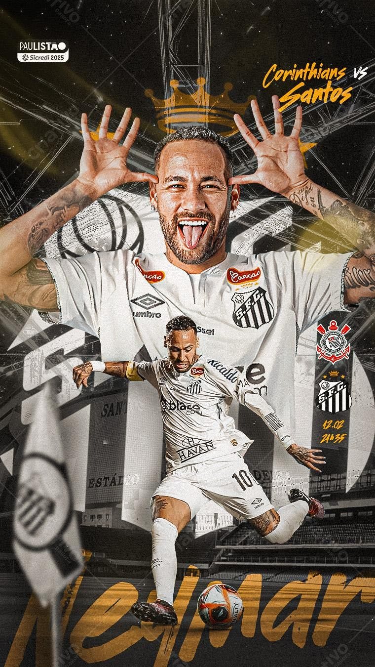 Poster Corinthians x Santos Paulista PSD Editável