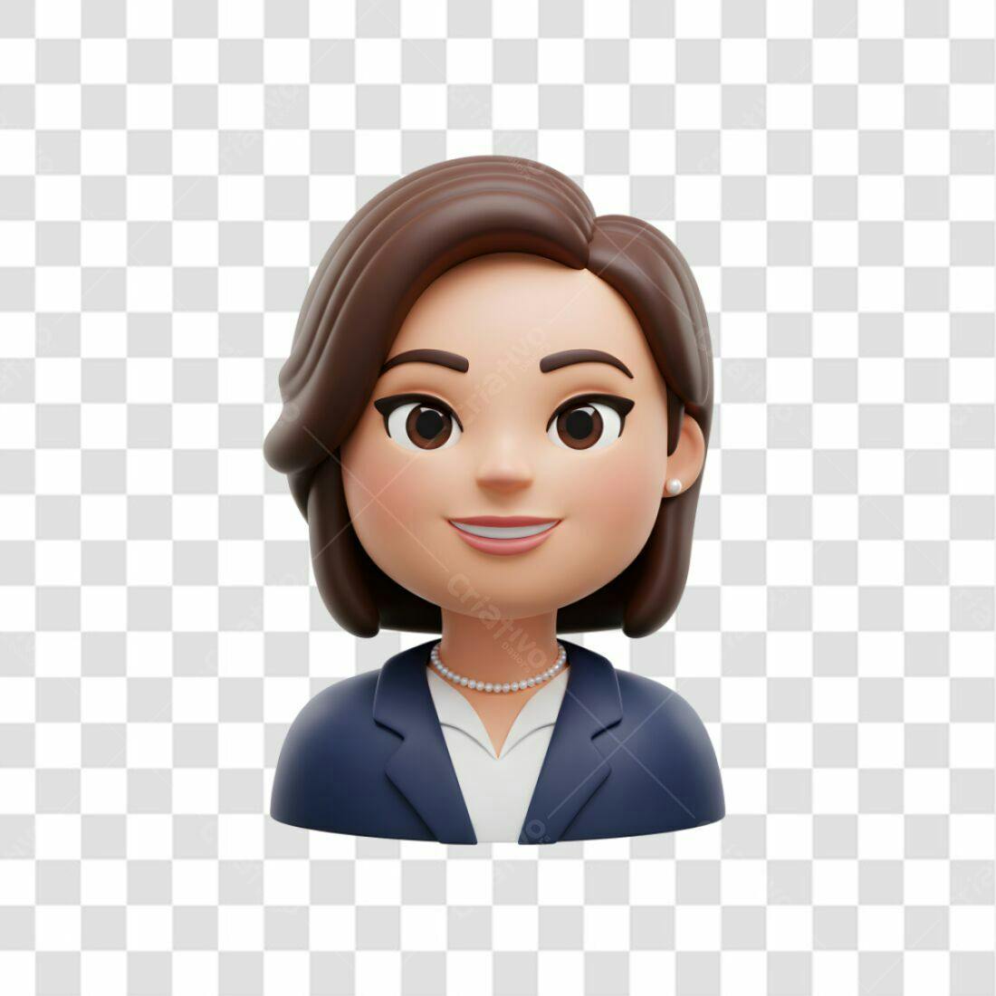 Avatar profissional mulher PNG com fundo transparente