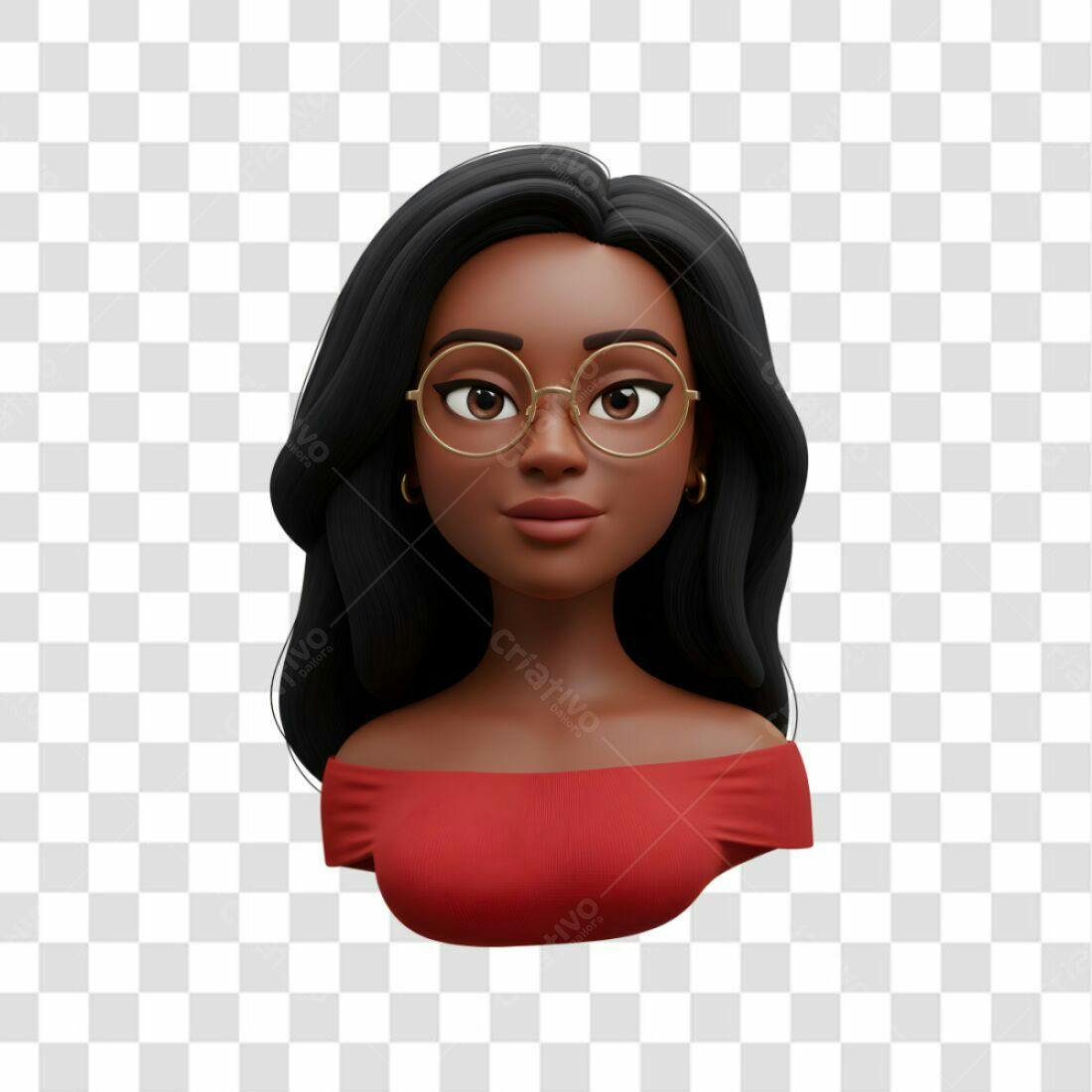 Avatar PNG com fundo transparente Mulher Negra