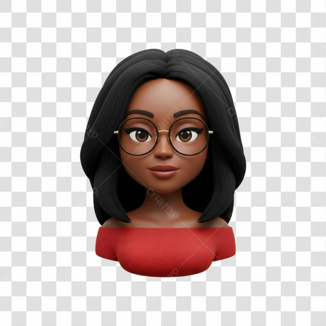 Avatar PNG com fundo transparente Mulher Negra