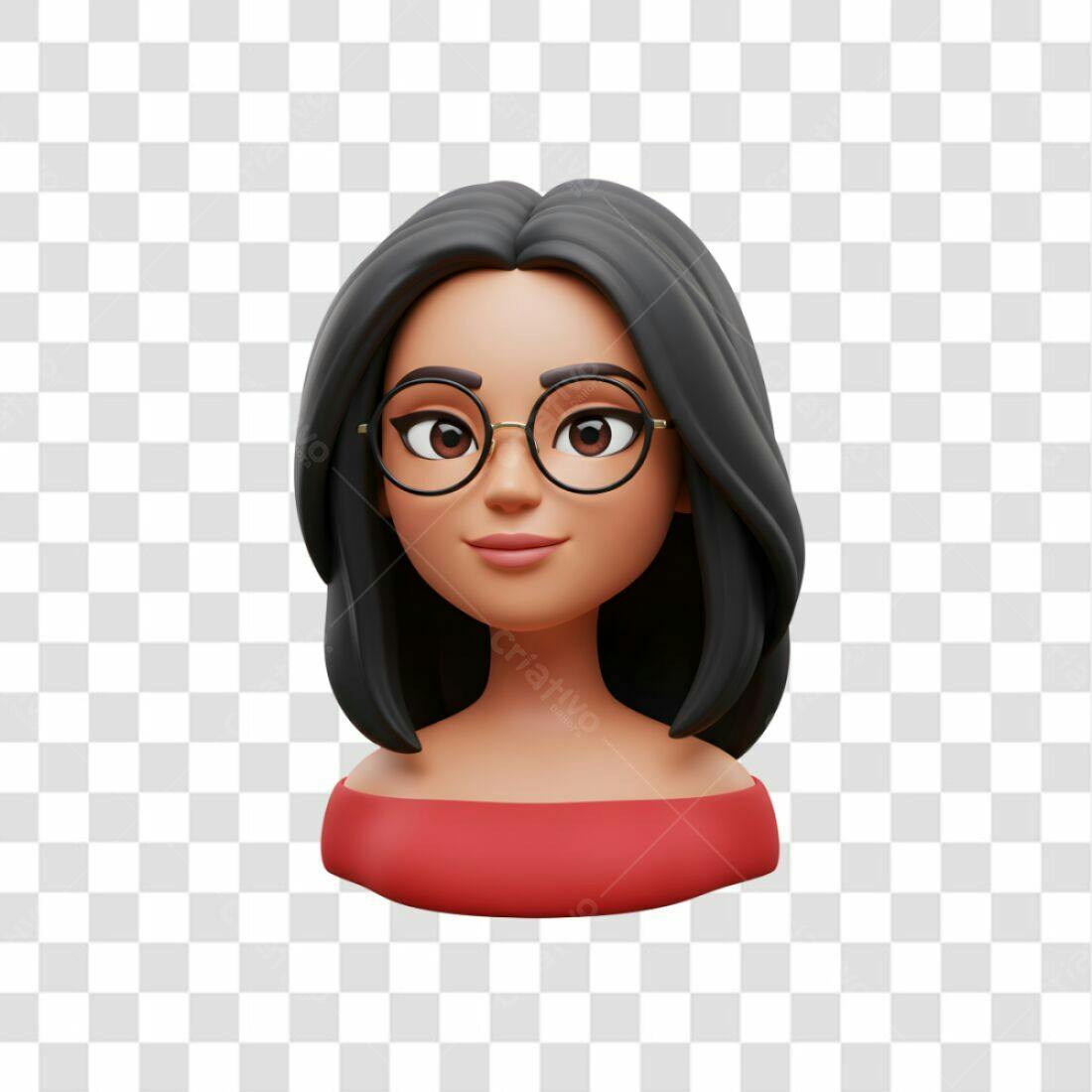 Avatar PNG com fundo transparente Mulher com óculos