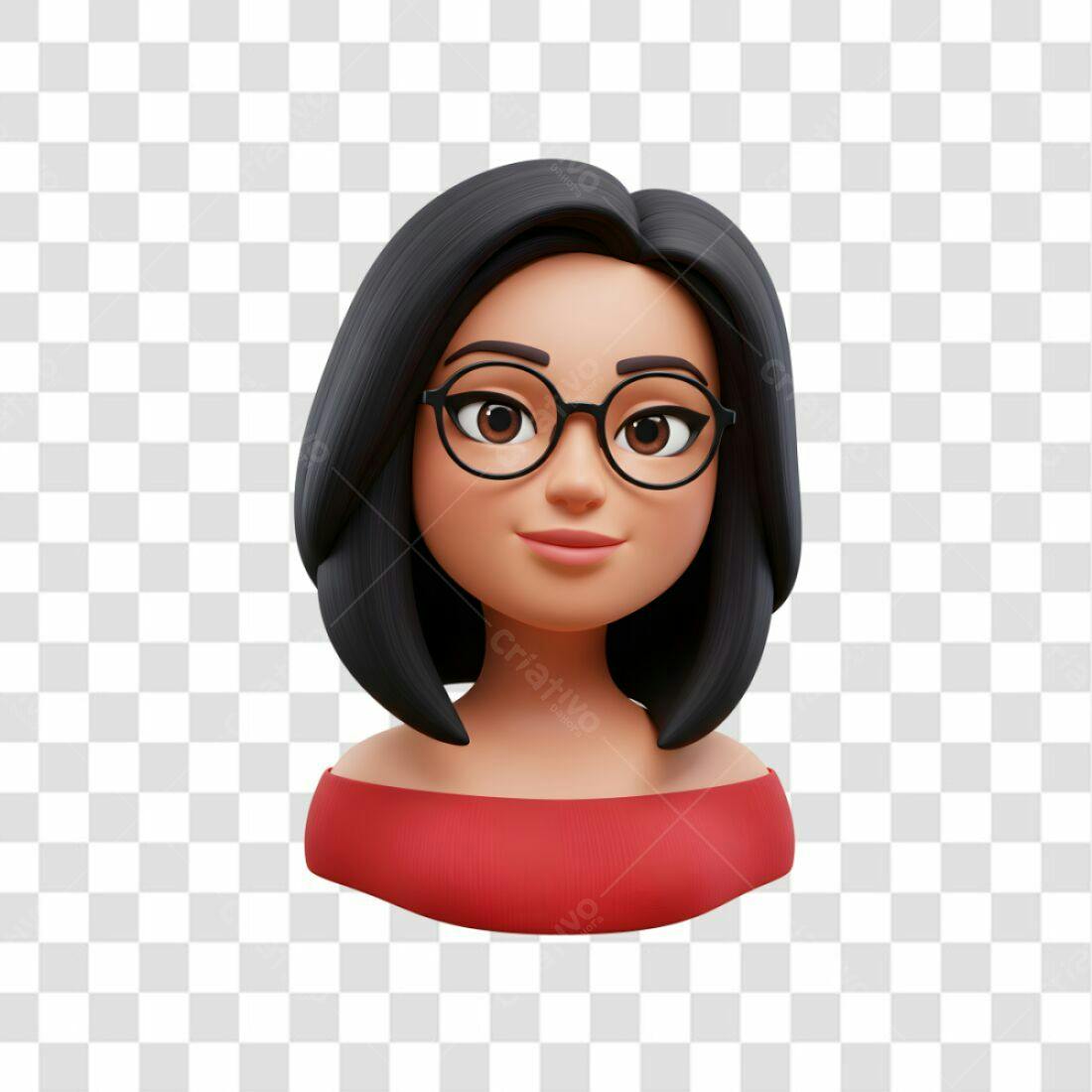 Avatar feminino PNG com fundo transparente