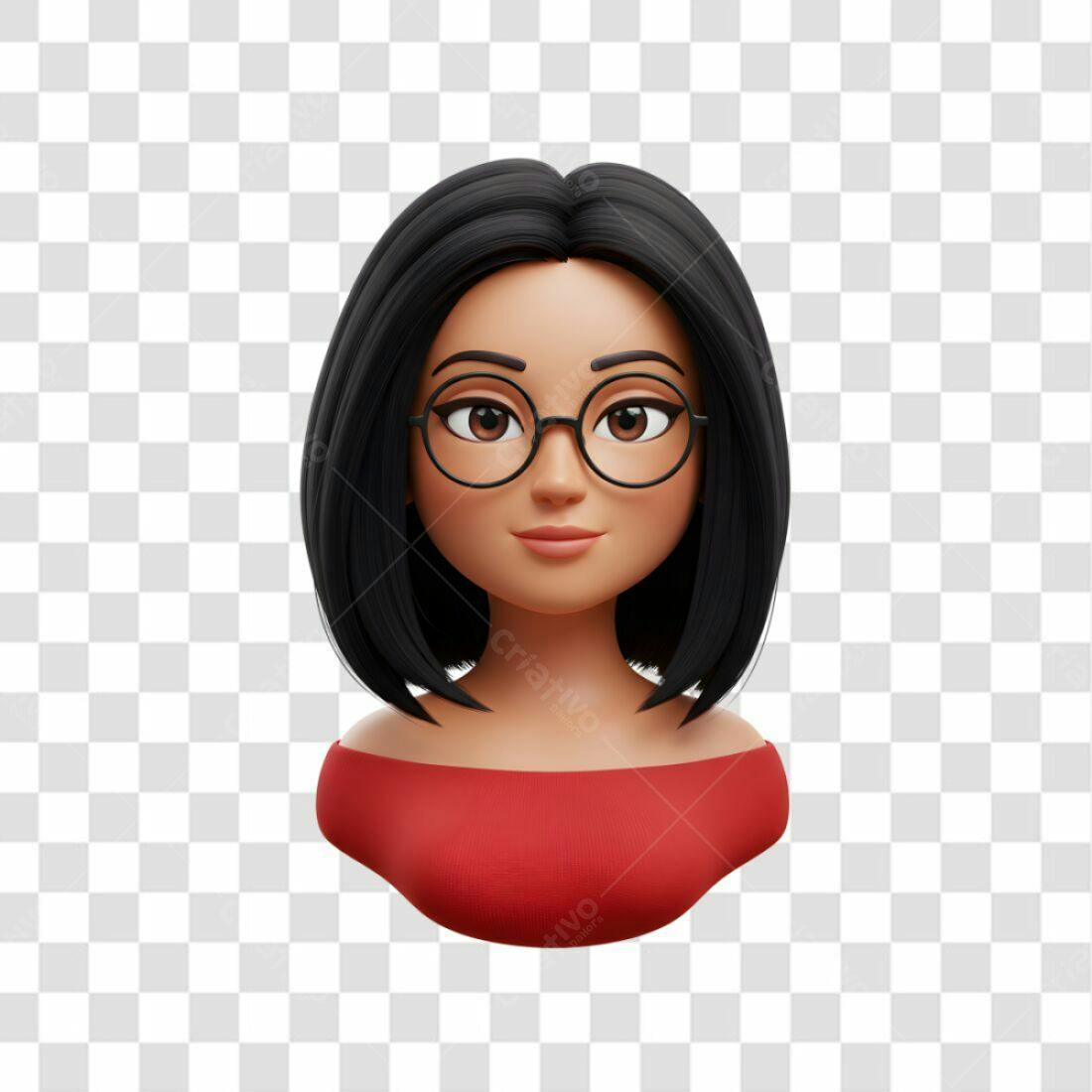 Avatar PNG com fundo transparente Mulher Asiática