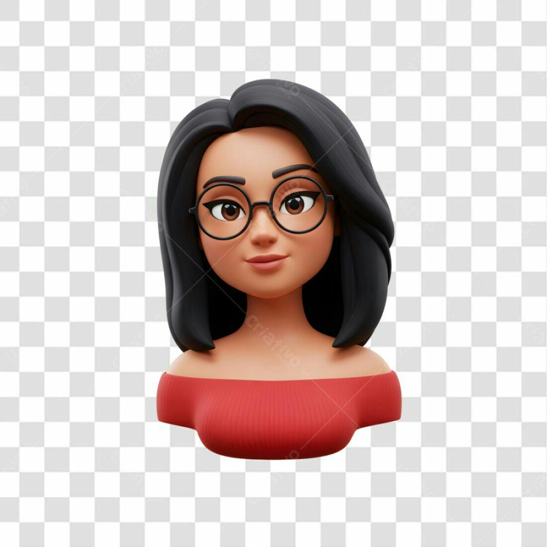 Avatar feminino PNG com fundo transparente