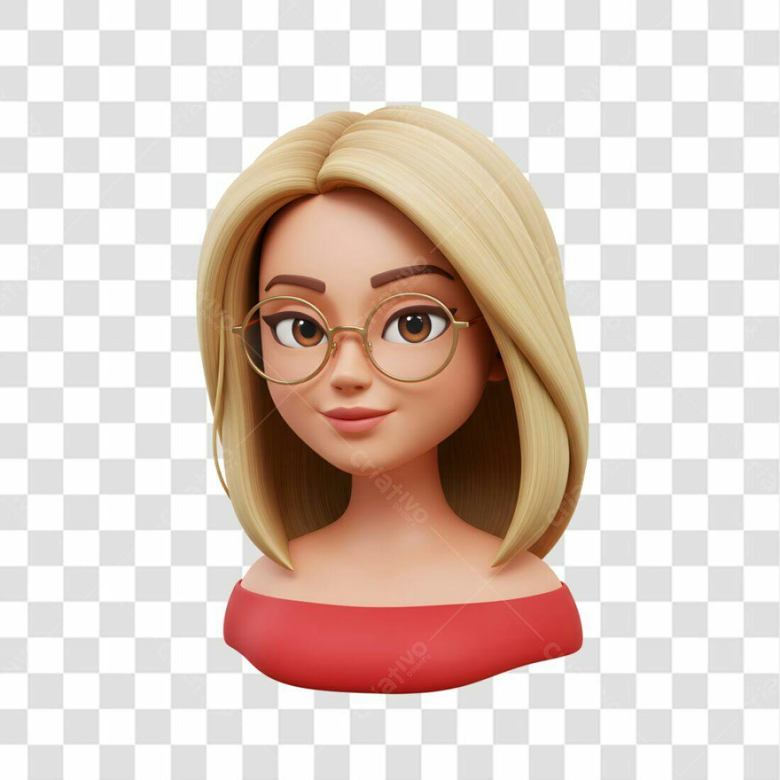 Avatar feminino PNG com fundo transparente
