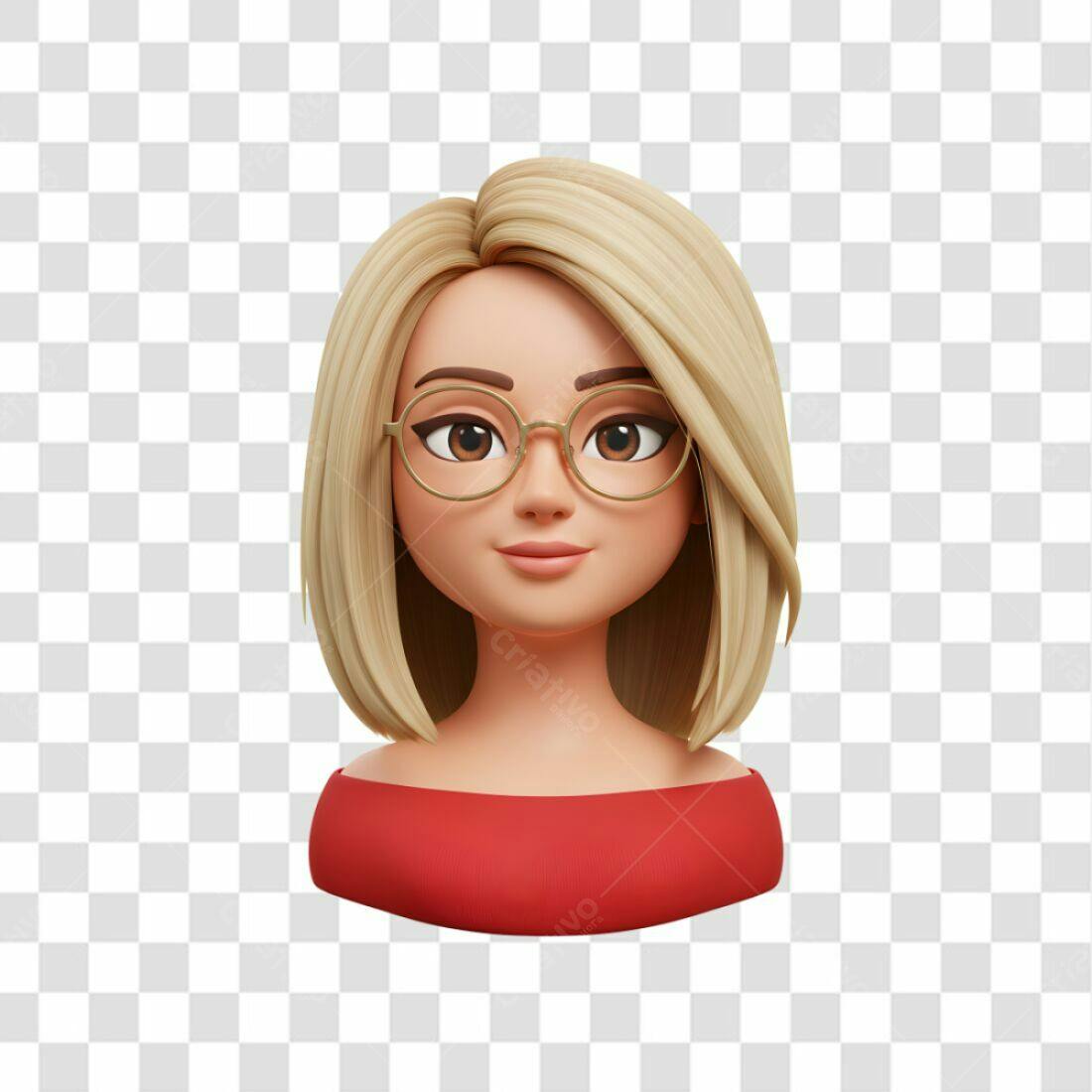 Avatar Mulher Loira PNG com fundo transparente