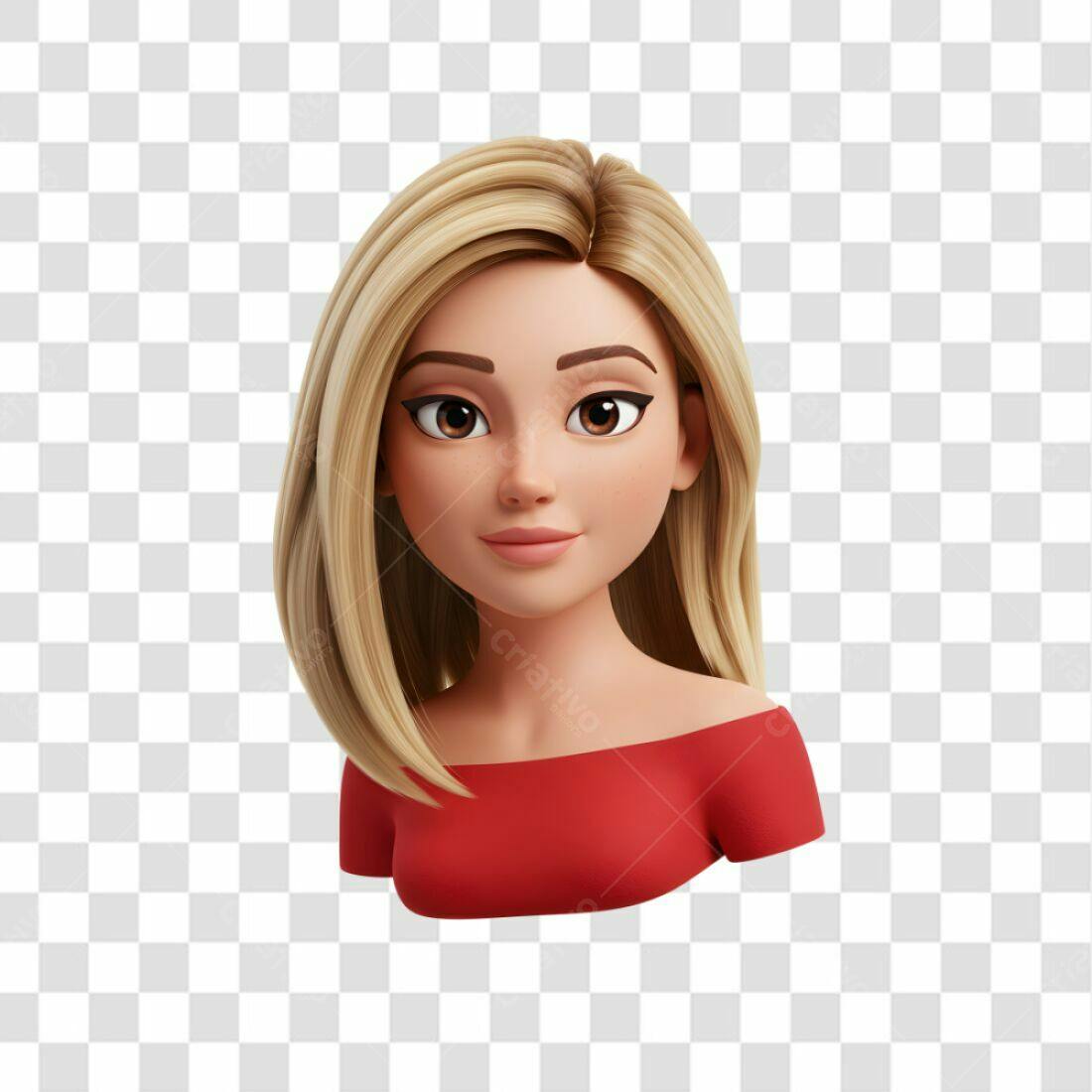 Avatar Mulher Loira PNG com fundo transparente