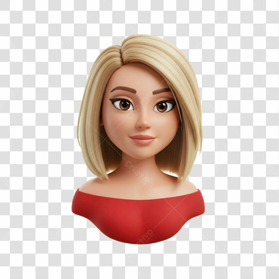 Avatar Mulher Loira PNG com fundo transparente