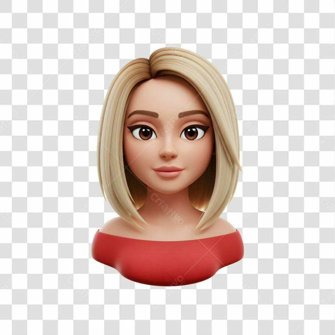 Avatar Mulher Loira PNG com fundo transparente