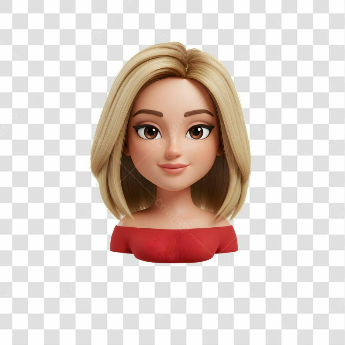 Avatar feminino PNG com fundo transparente