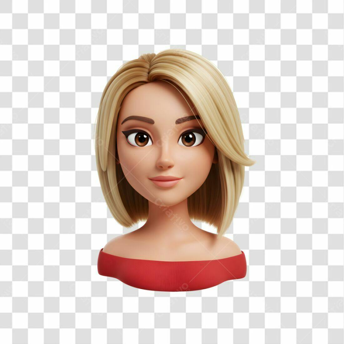 Avatar feminino PNG com fundo transparente
