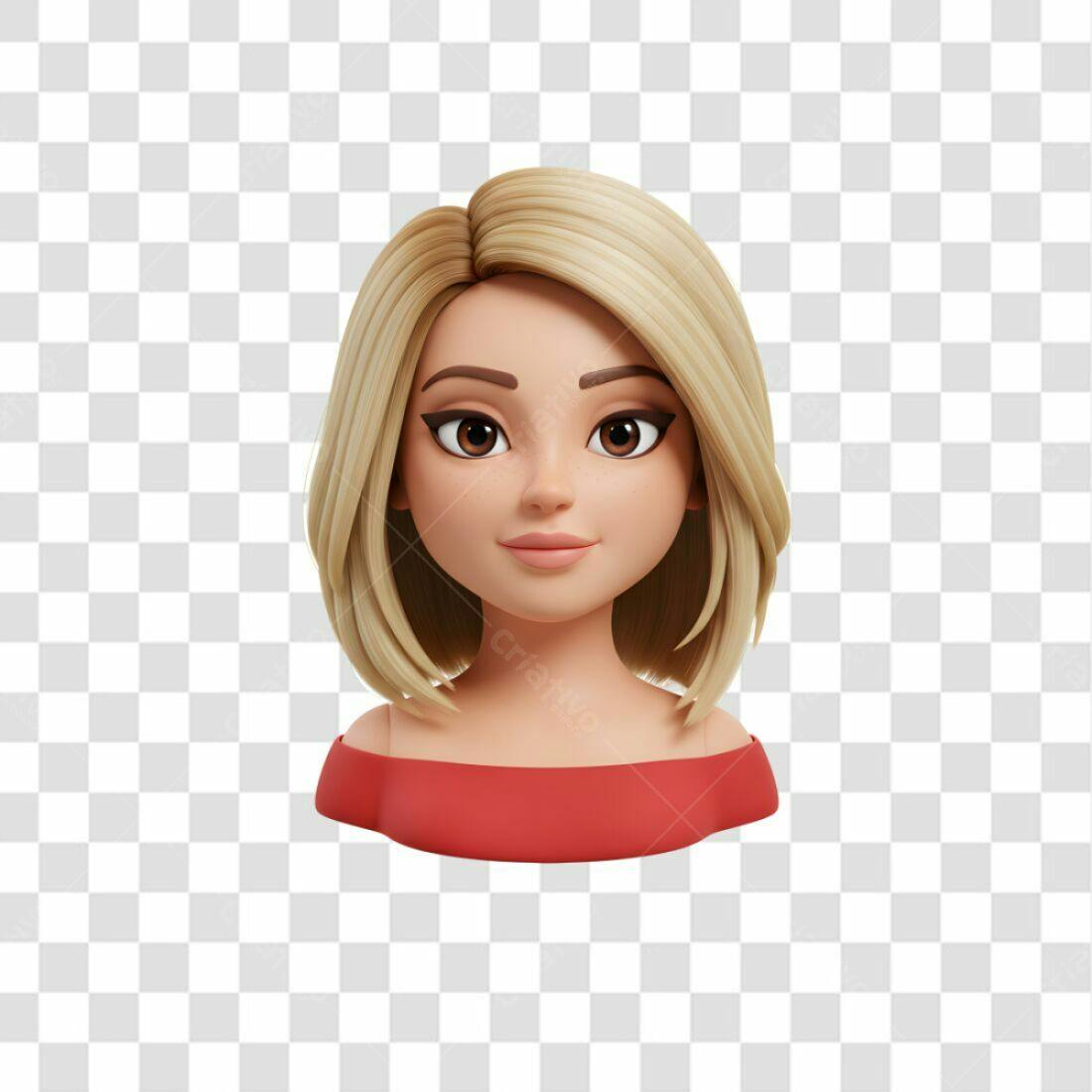 Avatar feminino PNG com fundo transparente