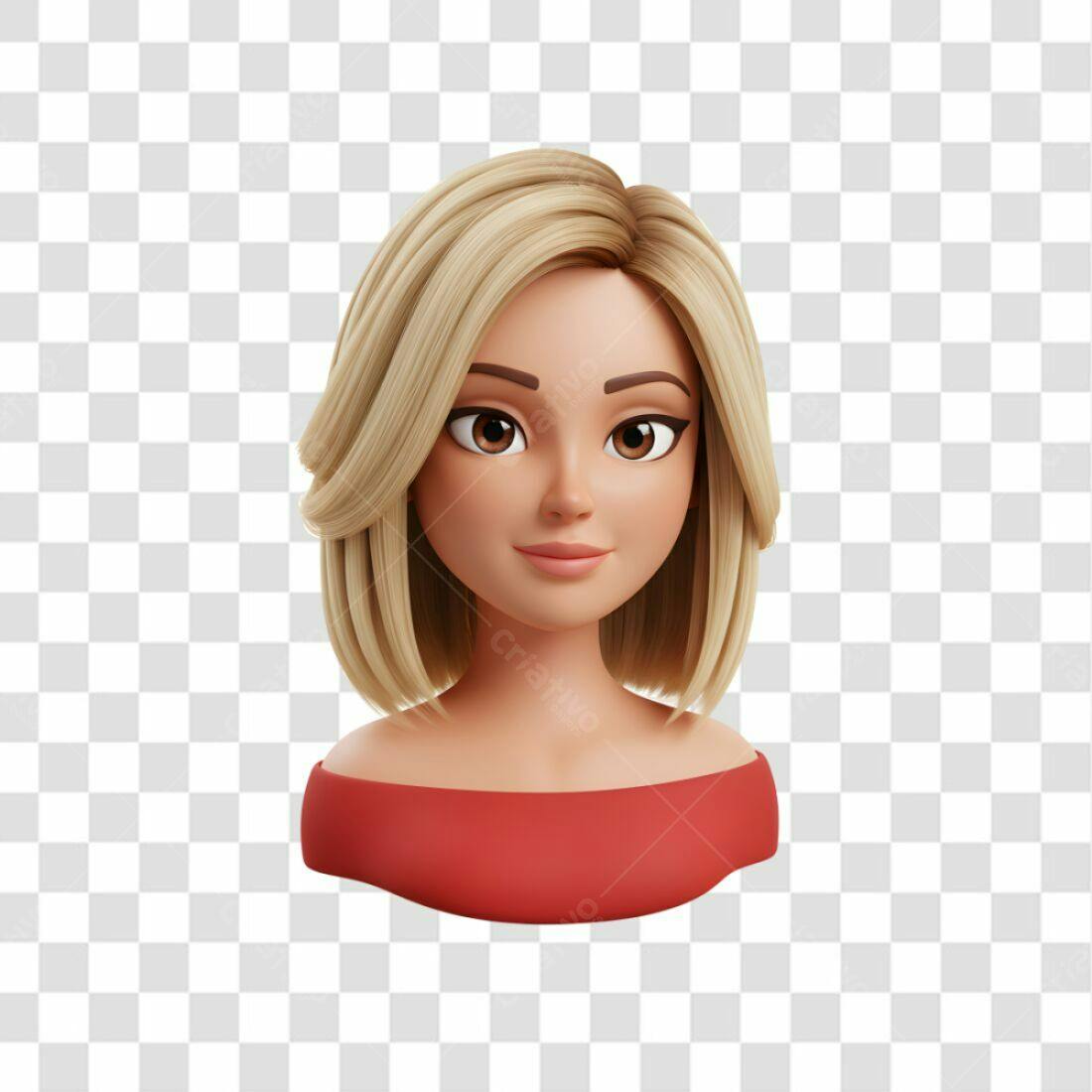 Avatar feminino PNG com fundo transparente