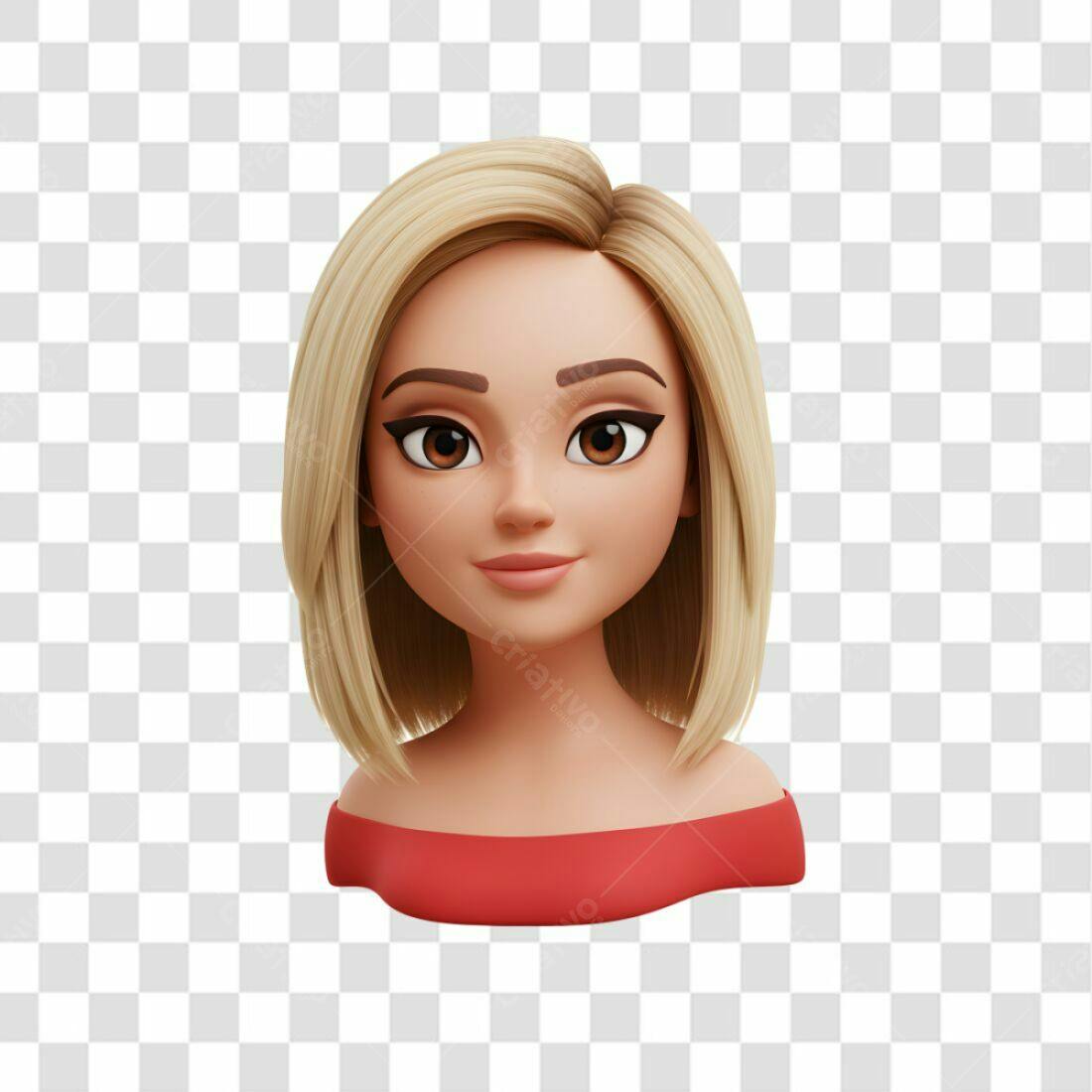 Avatar Mulher Loira PNG com fundo transparente