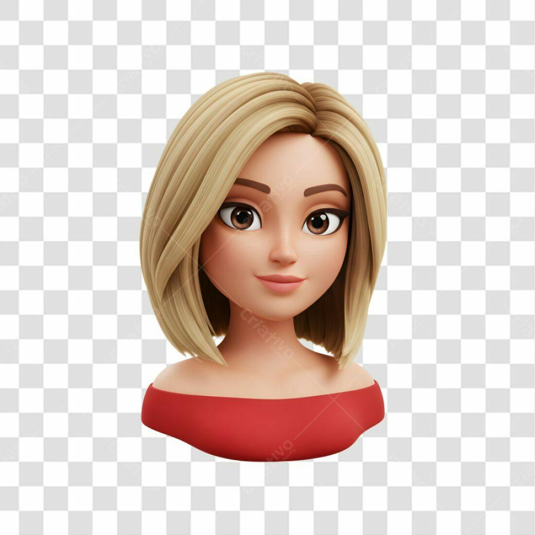 Avatar mulher loira PNG com fundo transparente