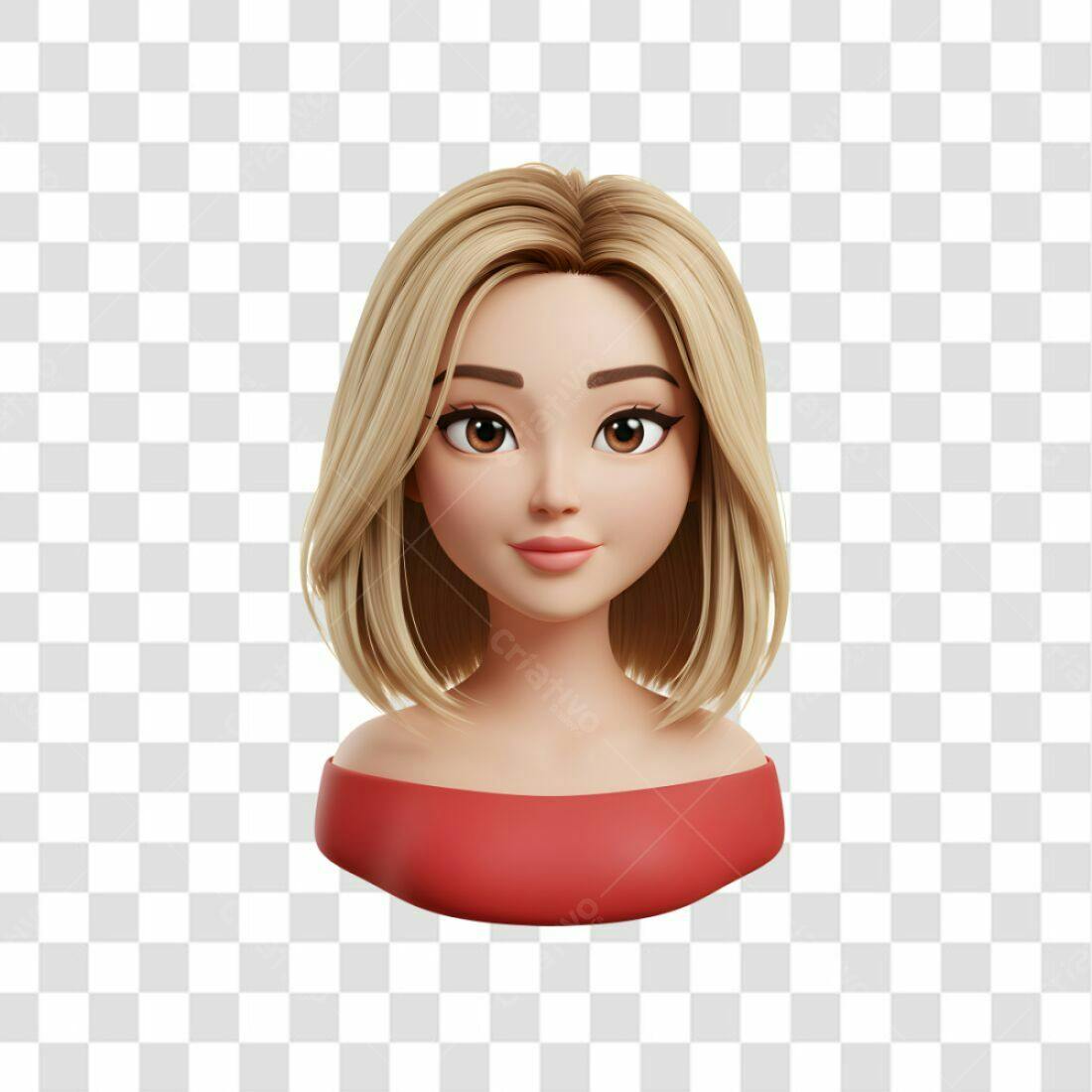 Avatar feminino PNG com fundo transparente