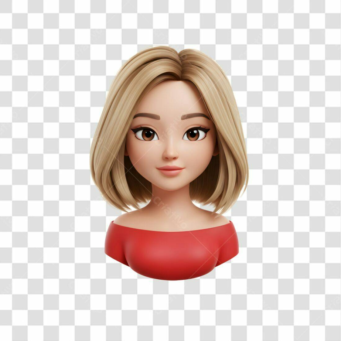 Avatar feminino PNG com fundo transparente