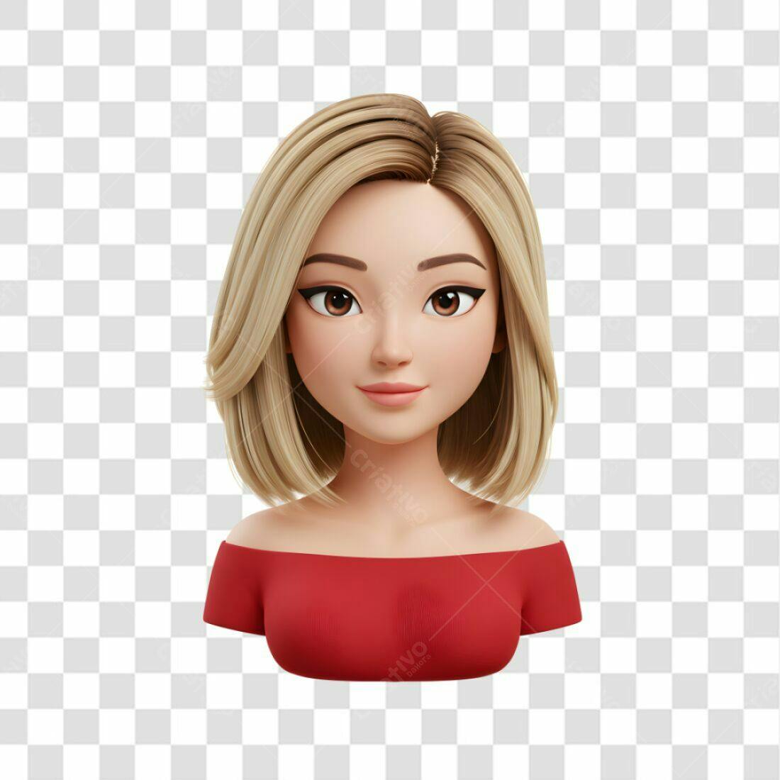 Avatar feminino PNG com fundo transparente