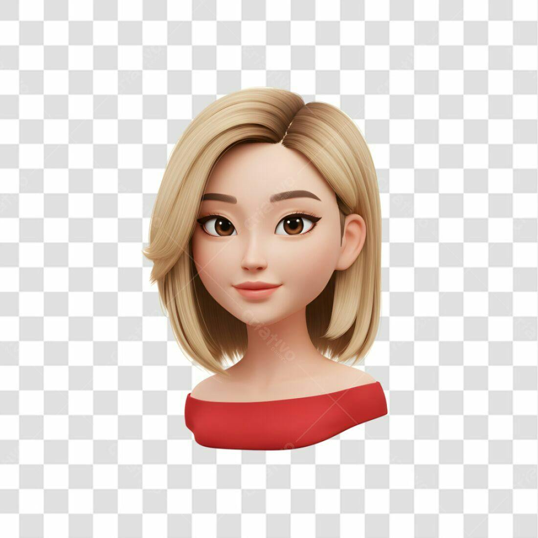 Avatar feminino PNG com fundo transparente