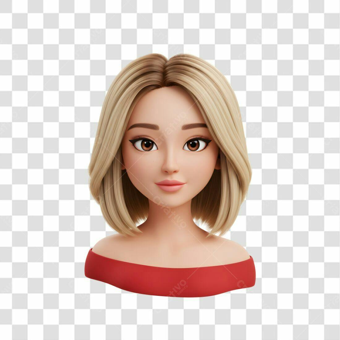 Avatar feminino PNG com fundo transparente