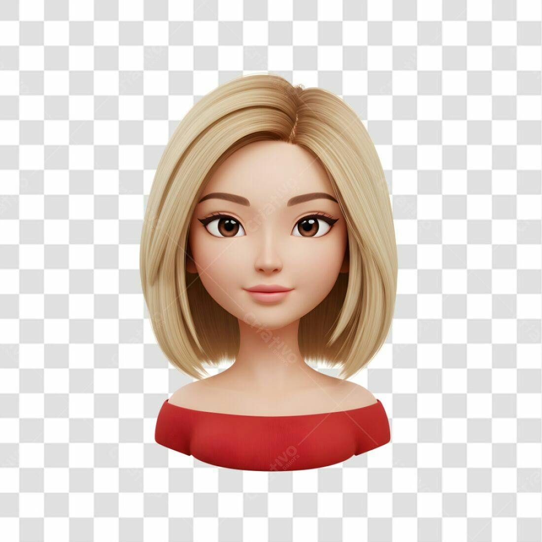 Avatar feminino PNG com fundo transparente