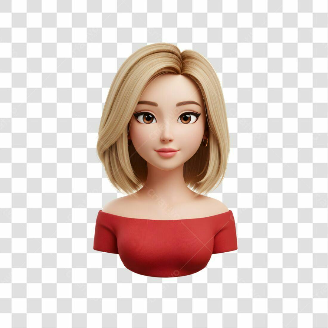 Avatar mulher loira PNG com fundo transparente