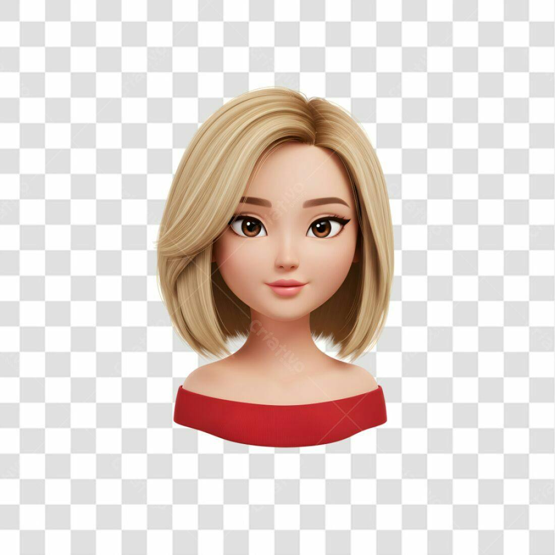 Avatar feminino PNG com fundo transparente