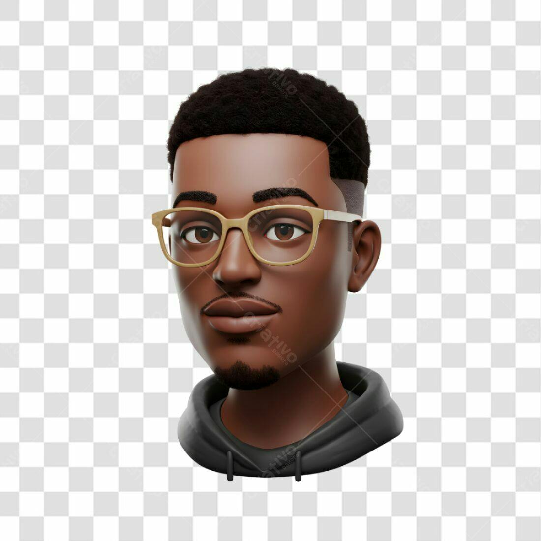 Avatar PNG com fundo transparente Homem Negro