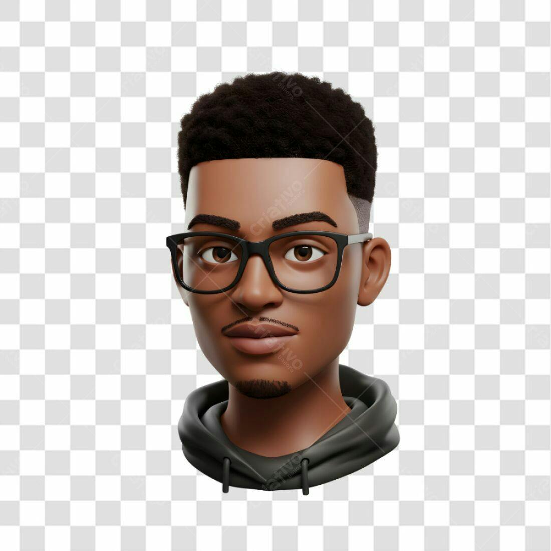 Avatar PNG com fundo transparente Homem Negro