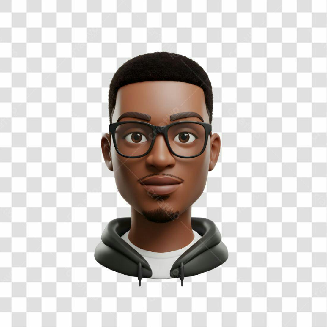 Avatar 3D Homem Negro PNG com fundo transparente