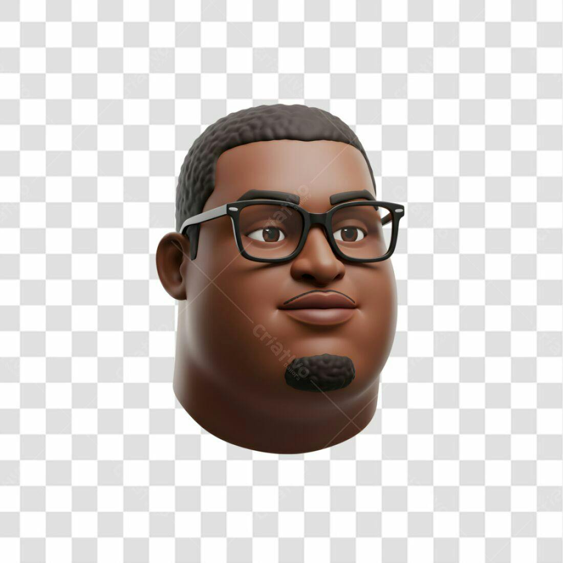 Avatar PNG com fundo transparente Homem Negro óculos